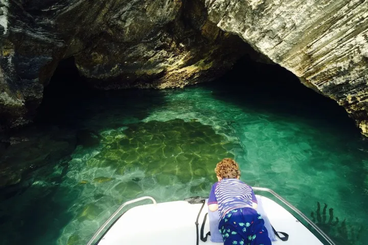 a person swimming in the water