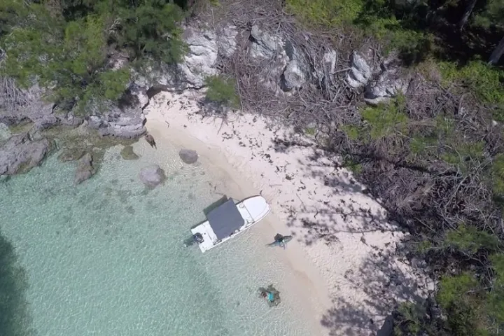 a person in a rocky area